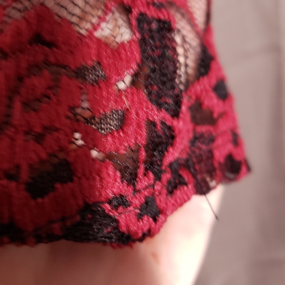 Alloy Apparel Red & Black Lace Two Layered Tank - Picture 6 of 8